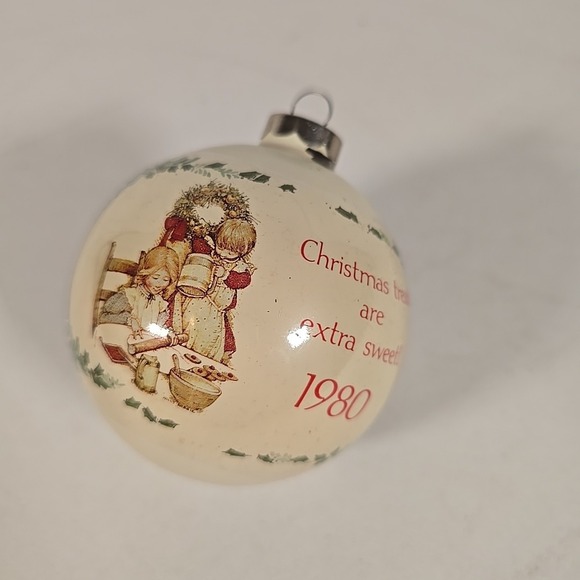 Hallmark Other - Vintage 1980 Christmas Ornament Glass 3 Inches Christmas Treats Are Extra Sweet!